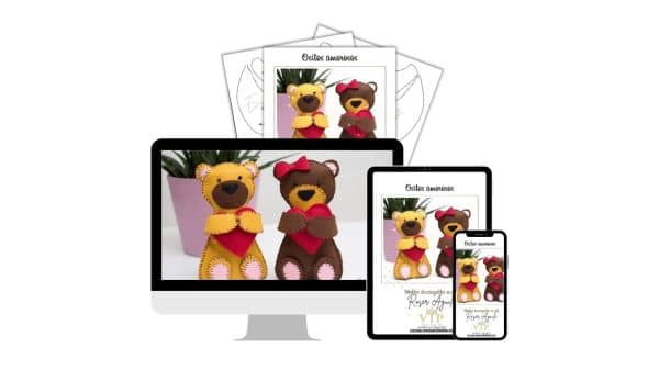 Curso ositos de fieltro y patrones