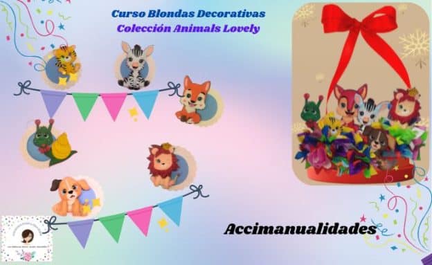 Curso de decoración blondas colección Animals Lovely