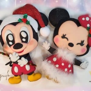 Mickey y Minnie Navidad patrones imprimibles pdf y paso a paso en video